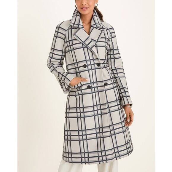 Chico's Plaid Menswear-Inspired Coat Size Small - Picture 1 of 6